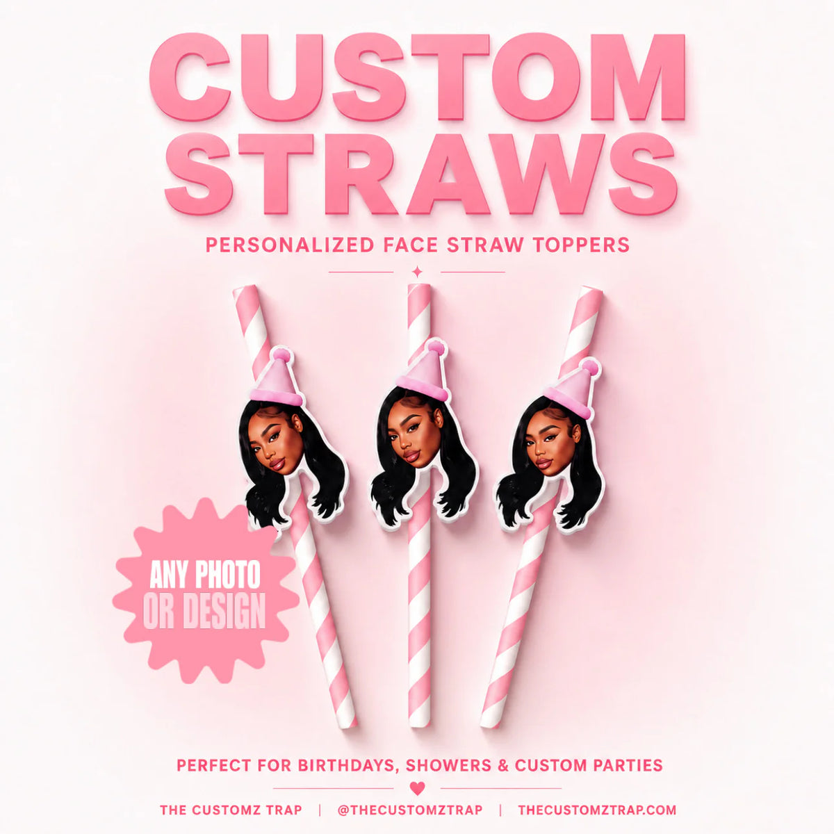 Personalized Face Straws