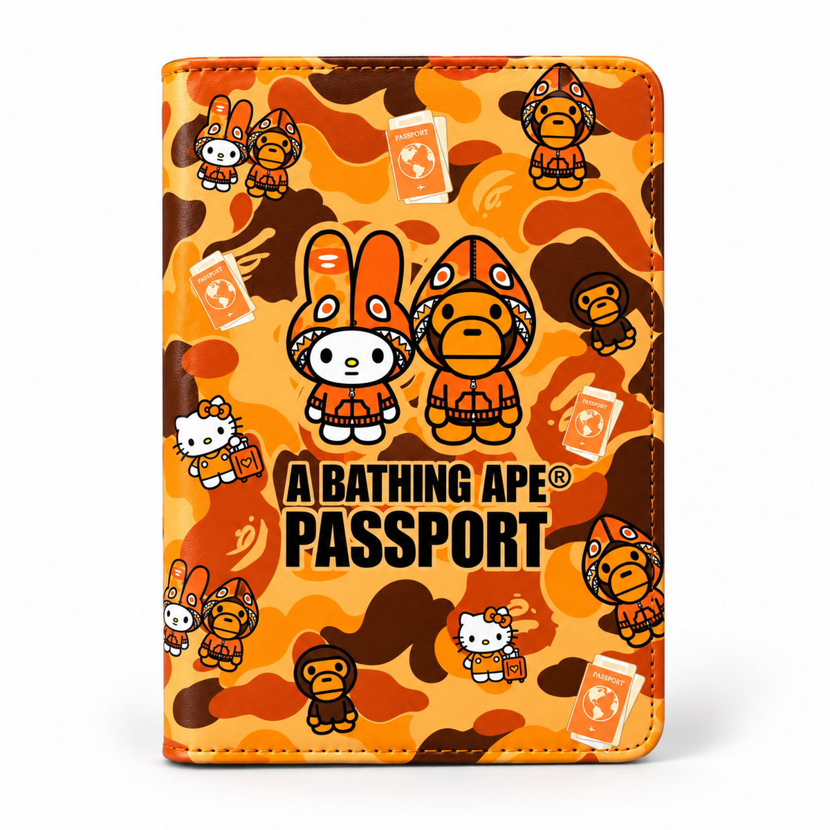 Orange Hello Camo - Passport Cover